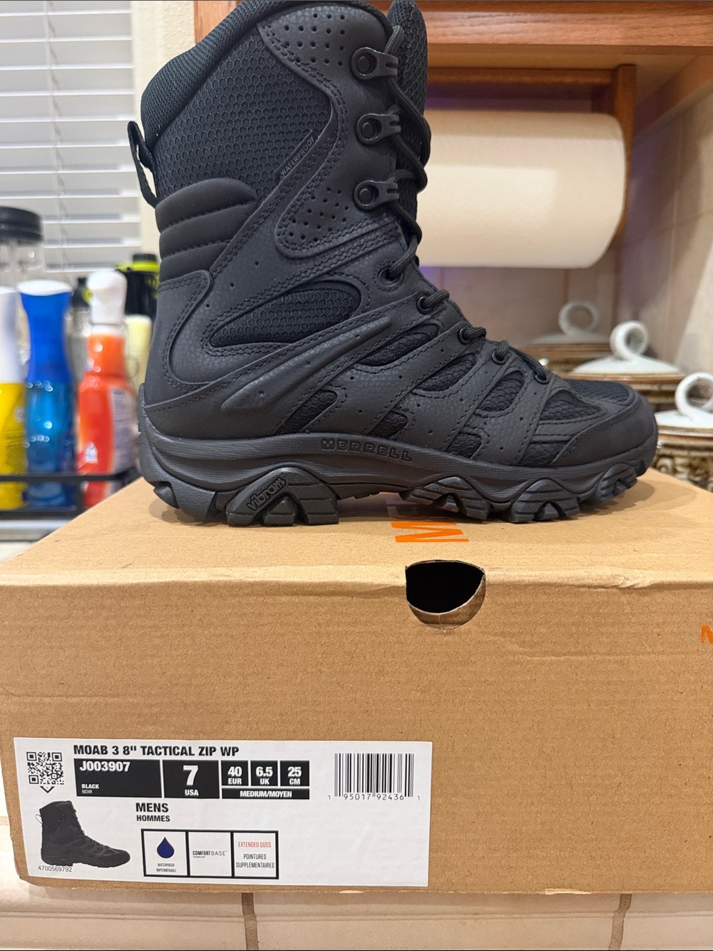 Merrell Men’s MOAB Zip Water Proof Tactical Boot - Black